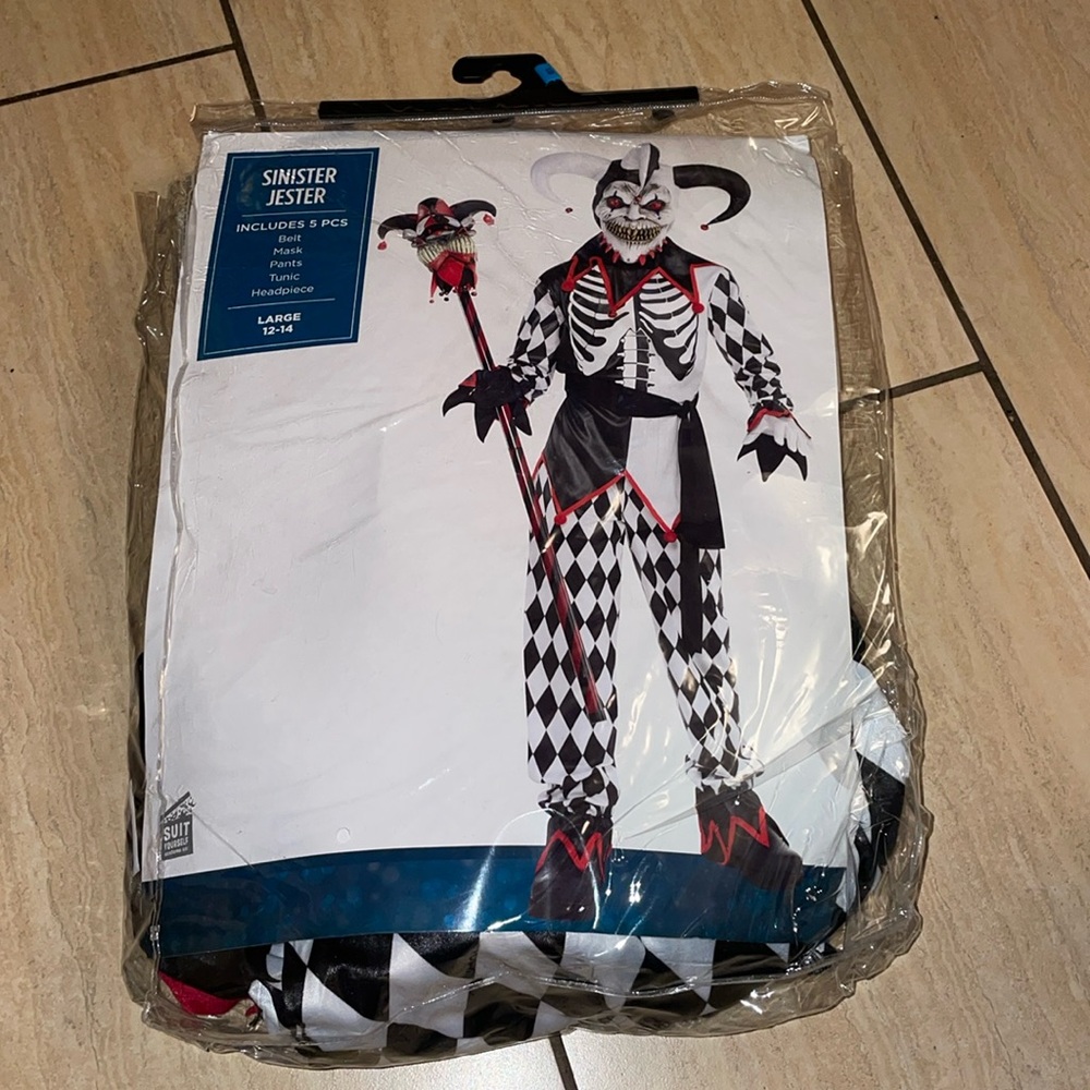 Sinister Jester Halloween Scary Costume